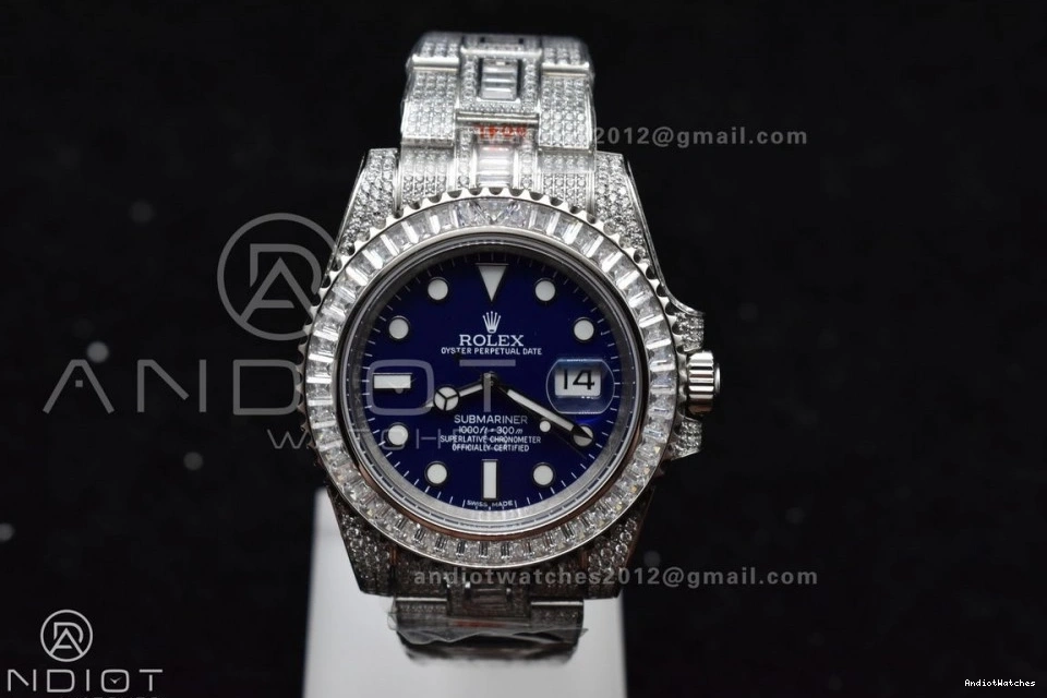 Diamonds AMGF Dial VR Chic On Bracelet Blue Submariner Full On Edition 40mm 1149 SS Best 0813